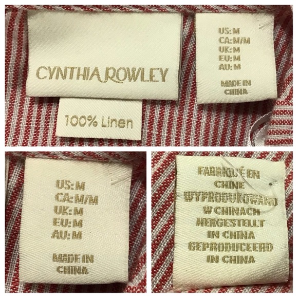 Cynthia Rowley Womens Striped Linen Mini Dress SZ M Pocket Ruffle Flutter Garden - Picture 9 of 13